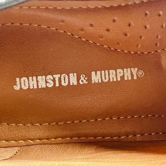 Johnston & Murphy Shoes Mens 7 Black Leather Slip On Dress Oxford Square Toe